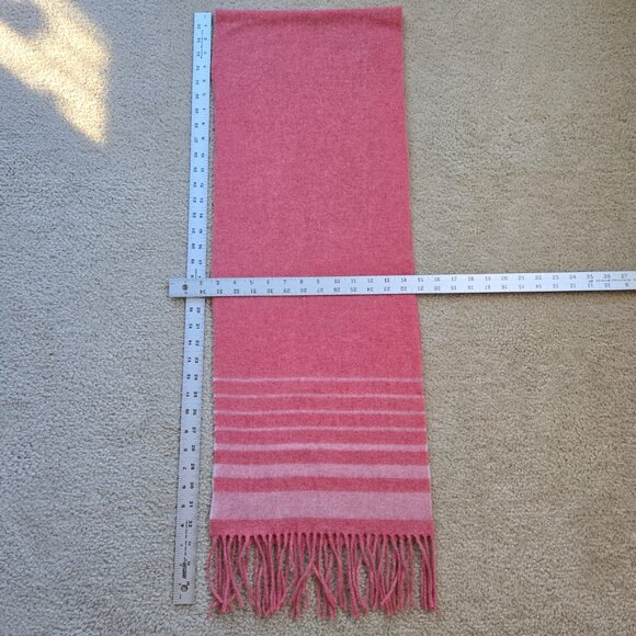 NWOT Pink Striped Lambswool Scarf - Picture 2 of 5